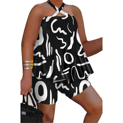 GY (L-3XL) SRS10445 summer printing suit