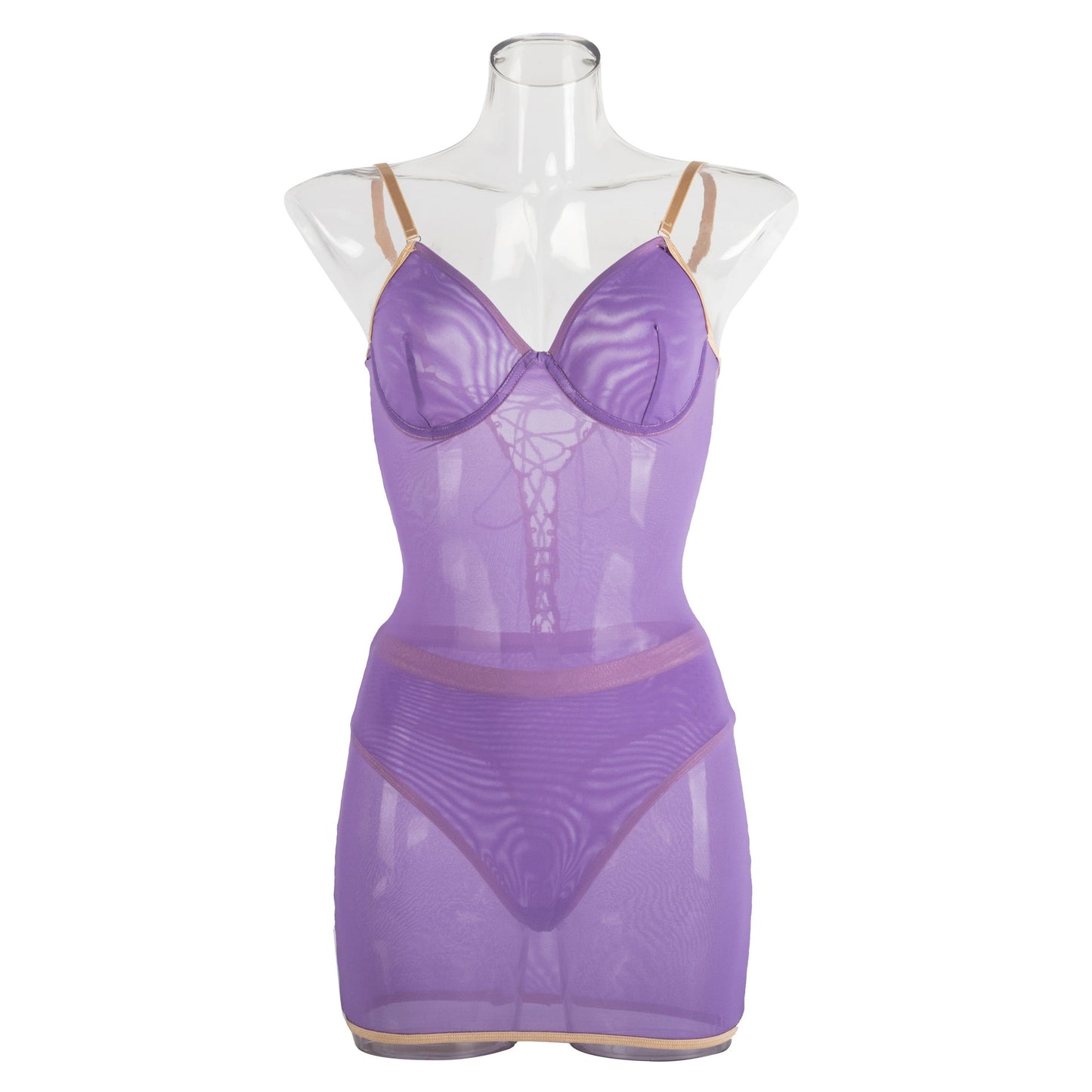 Mesh camisole see-through backless temptation fun underwear body-shaping corsets 1596