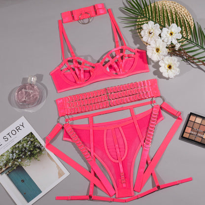 Miscellaneous lace-up cutout seductive sexy lingerie body shaping suit