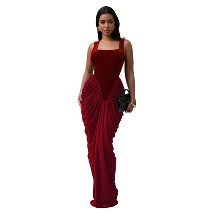 XYZ C7582 fitted waist backless sleeveless sheath dress