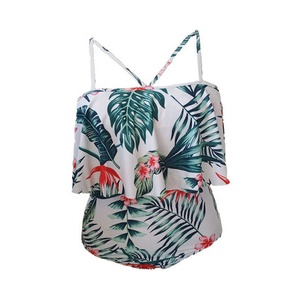 LF (L-4XL) women's one-piece color printing sexy swimsuit plus size