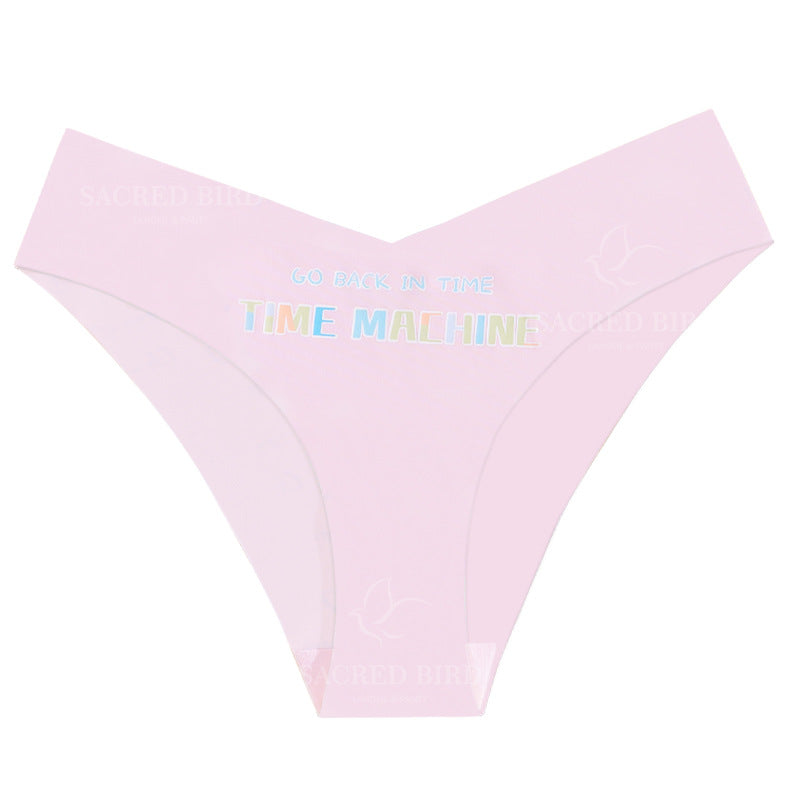 Couple theme printed seamless low waist plus size one-piece thin invisible yoga briefs