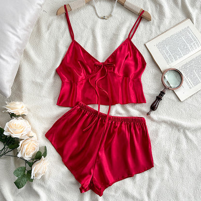 DNL silk underwear ice silk sling apron shorts suit