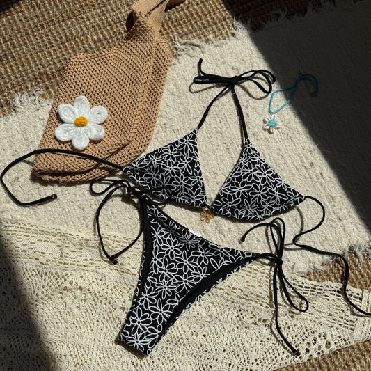 (4 days ready to ship) SY two-piece bikini split halter lace-up