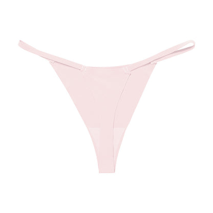 Low waist Ice Silk seamless T-back grinding cotton crotch T-shaped quick-drying