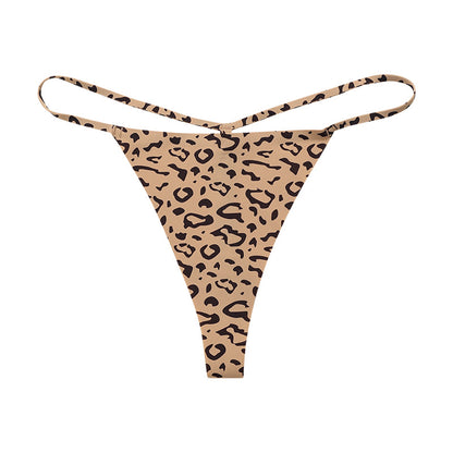 Low waist T-shaped panties seamless Ice Silk plus size a rope underwear animal pattern sports quick-drying T-back