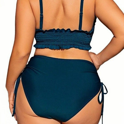 CL (L-4XL) 2026 plus size swimsuit women's split bikini detachable shoulder strap sexy high waist bikini vacation