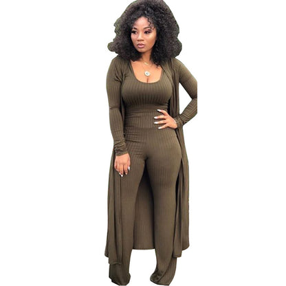 MYF (S-2XL) high elastic sunken stripe three-piece suit