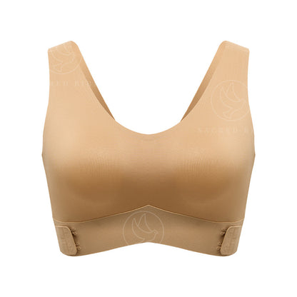 Side open buckle without steel ring side drawing gathering bra seamless thin breathable workout exercise underwear