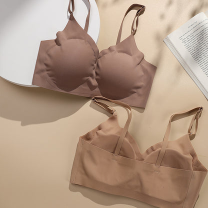 Seamless one-piece less bra large size back shaping push up wireless underwear can be worn inside