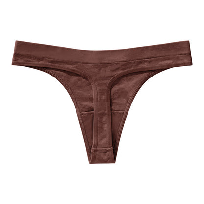 Water pattern seamless skin-friendly thin section breathable purified cotton crotch low waist plus size T-shaped panties