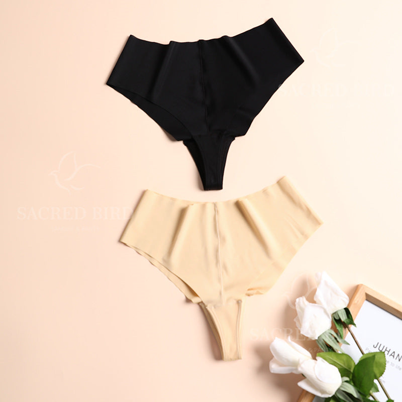 High waist camel toe seamless fitness yoga anti-embarrassment T-back sports T-back