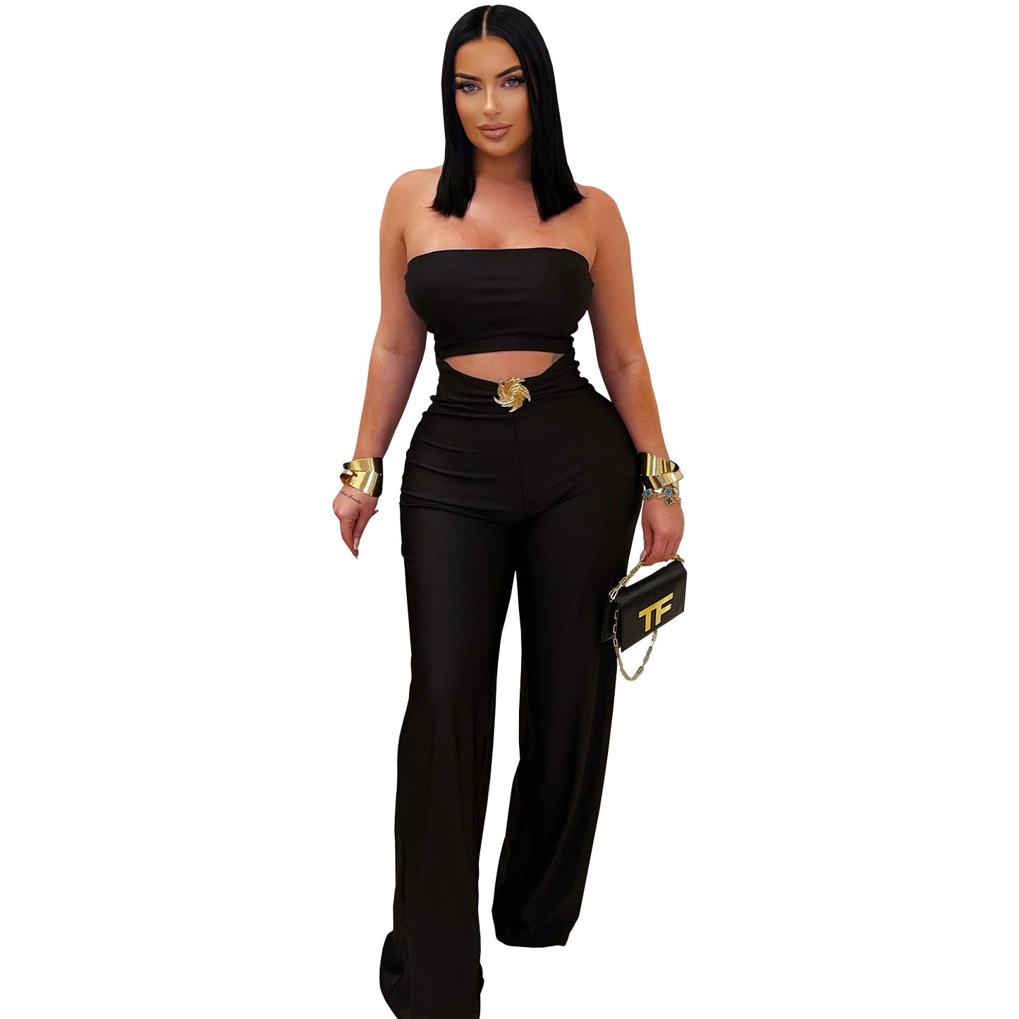 XYZ C7535 summer slim fit stretch casual jumpsuit