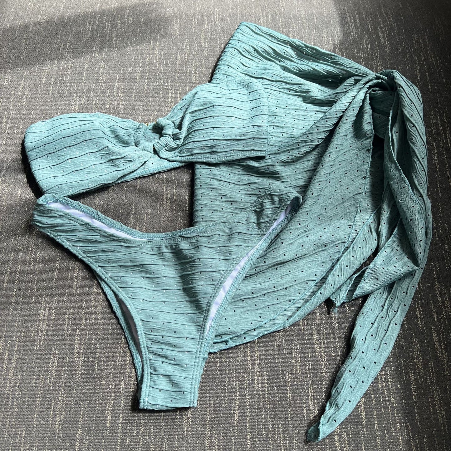 (4 days ready to ship) SY tube top skirt three-piece bikini swimsuit