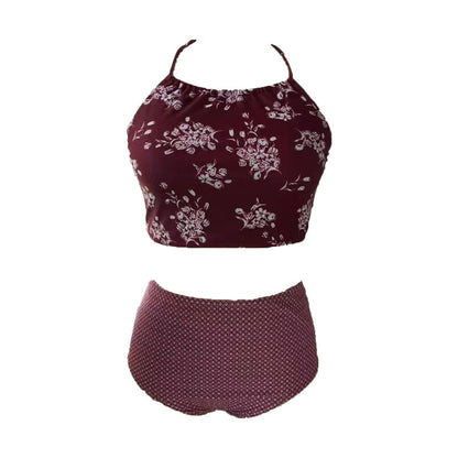 LF (L-4XL) swimsuit women's sexy split bikini floral plus size plus-sized