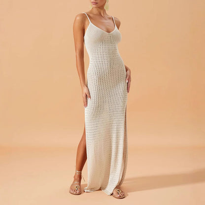 CYB sling side slit pure want to wear women's knitted dress French hip skirt