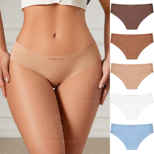 Fashion grinding seamless one-piece invisible yoga underwear letter printed low waist plus size briefs