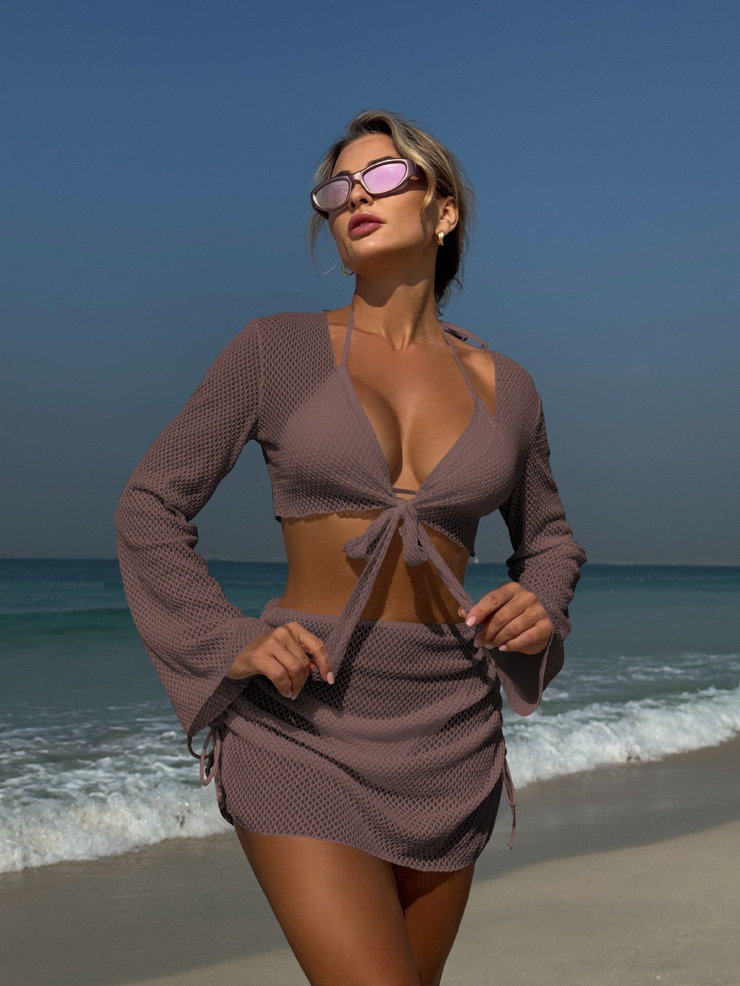 (4 days ready to ship) SY Beach ins four-piece split swimsuit