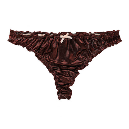 Satin cotton crotch t-back sexy t-back breathable low waist quick-drying