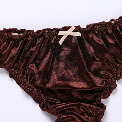 Satin cotton crotch t-back sexy t-back breathable low waist quick-drying
