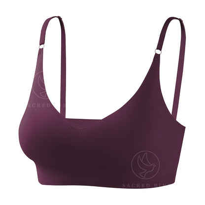 Plus size traceless adjustable push up underwear V-neck without steel ring bra bra thin mould Cup