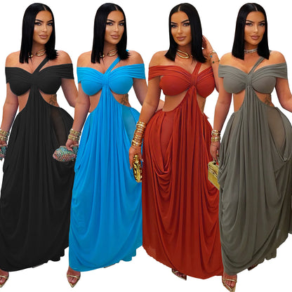 XYZ C7430 bandeau slim-fit sheer mesh dress