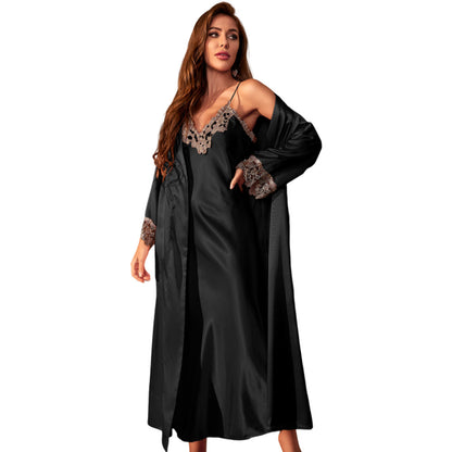 DNL slip nightdress set printed pajamas two-piece set