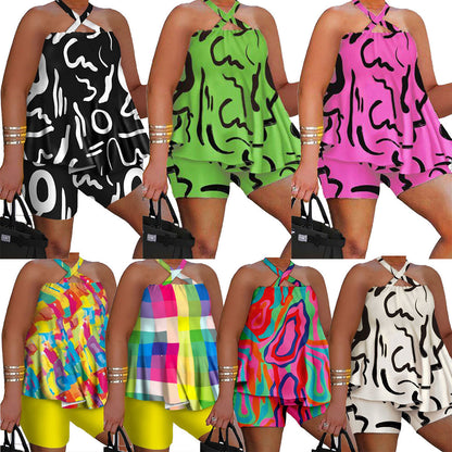GY (L-3XL) SRS10445 summer printing suit