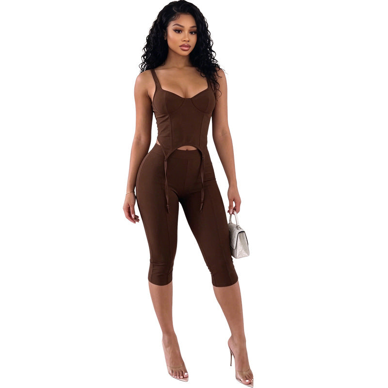 SXR K6S06508A sexy sling vest slim-fit trousers suit