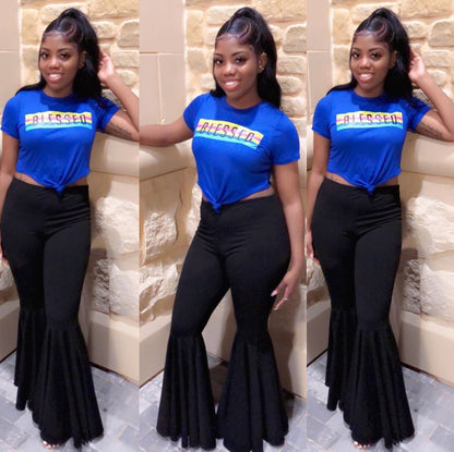 GY (S-5XL) K8825 slim-fit ruffled nightclub pants