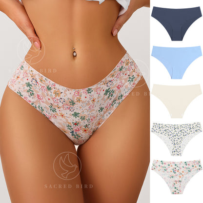 Seamless low waist plus size one piece pure cotton briefs quick-drying breathable purified cotton crotch