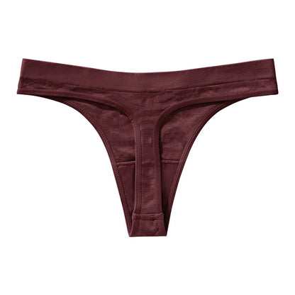 Water pattern seamless skin-friendly thin section breathable purified cotton crotch low waist plus size T-shaped panties