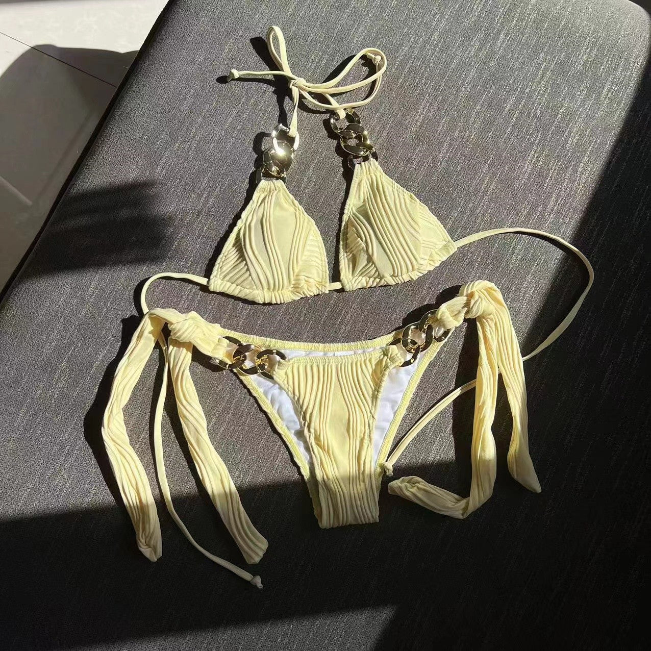 (4 days ready to ship) SY split chain bikini swimsuit