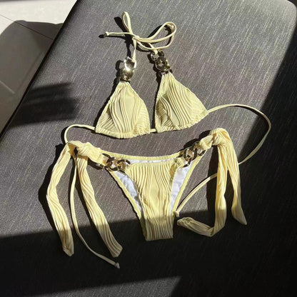 (4 days ready to ship) SY split chain bikini swimsuit
