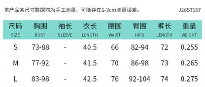 DZHT J26ST187 pure color half collar hollow out short vest double lining cropped pants two-piece set