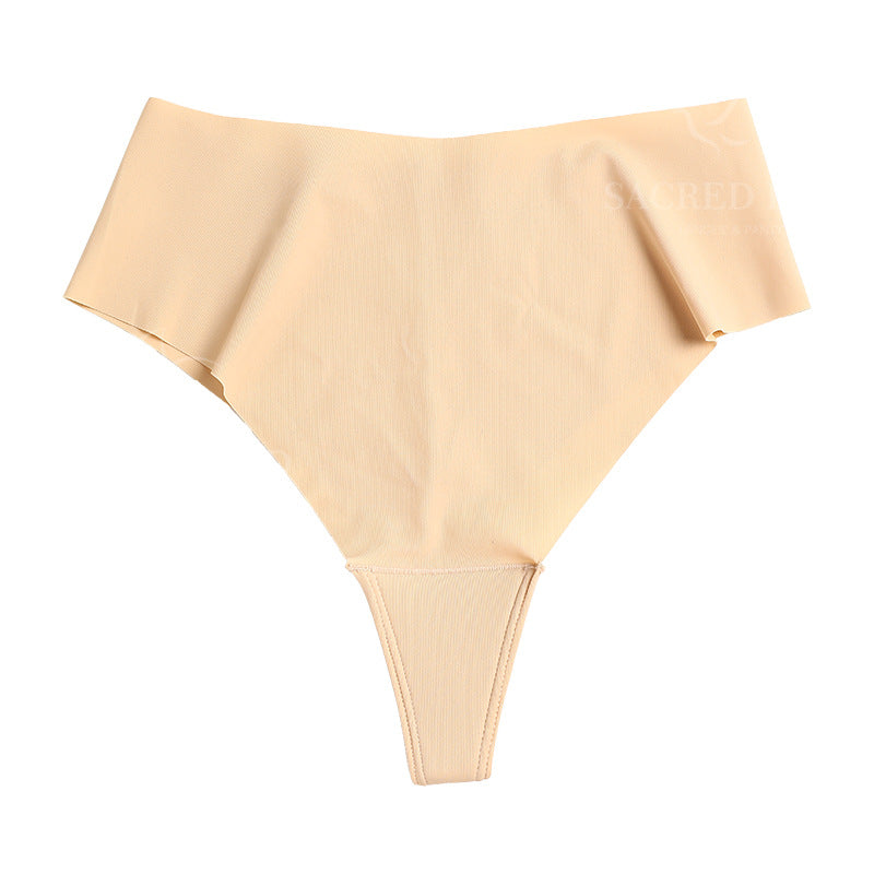 High waist camel toe seamless fitness yoga anti-embarrassment T-back sports T-back