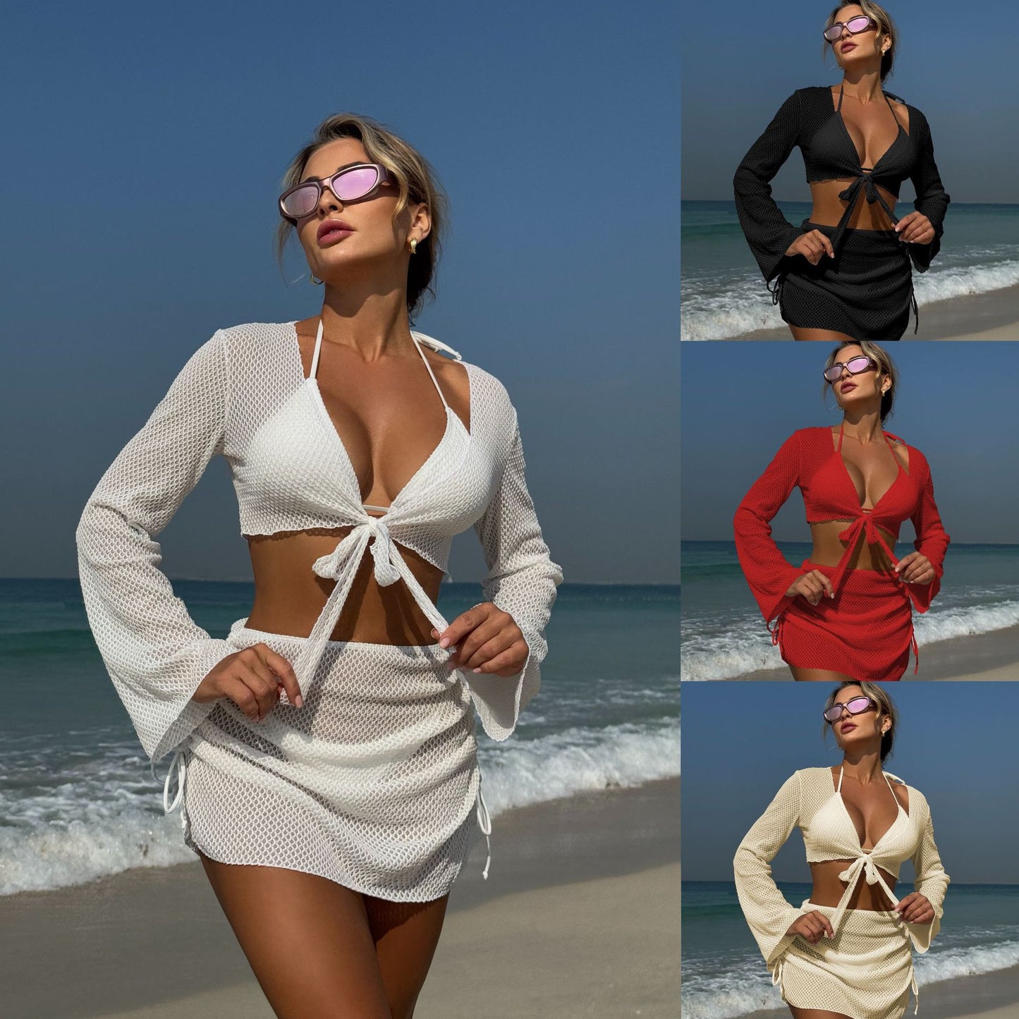 (4 days ready to ship) SY Beach ins four-piece split swimsuit