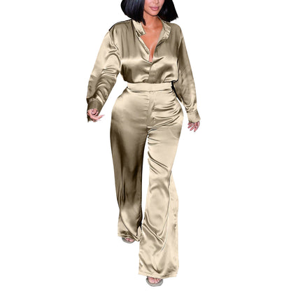 MYF (S-2XL) 20040 woven long sleeve shirt blouse and pants
