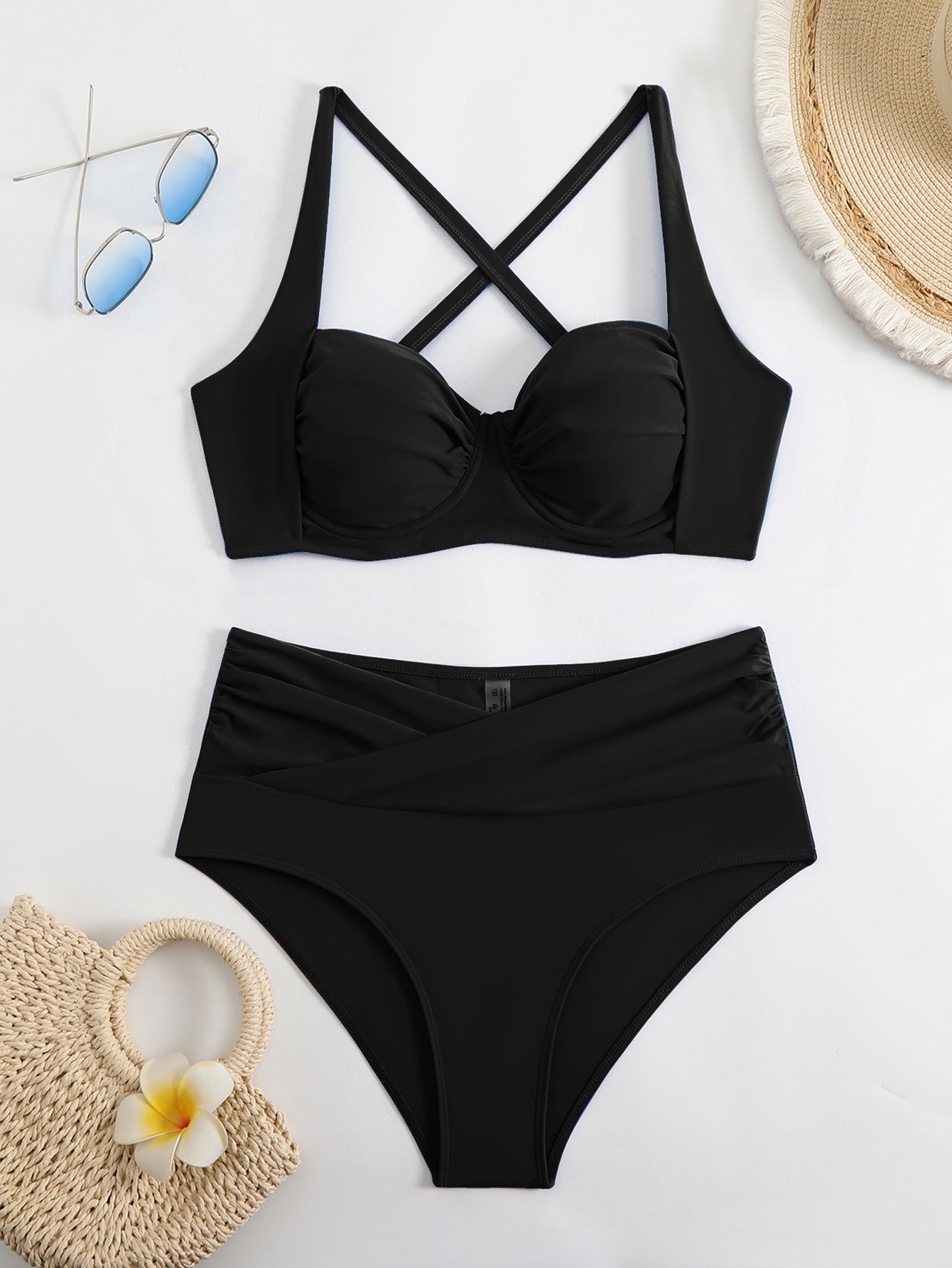 (4 days ready to ship) SY hard Cup high waist bikini