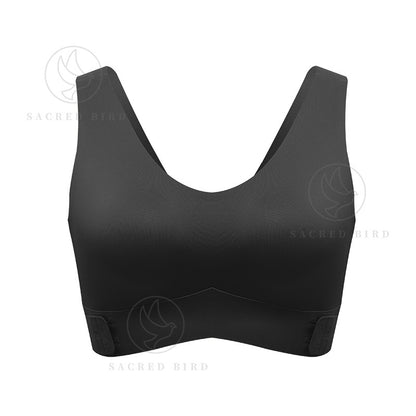 Side open buckle without steel ring side drawing gathering bra seamless thin breathable workout exercise underwear