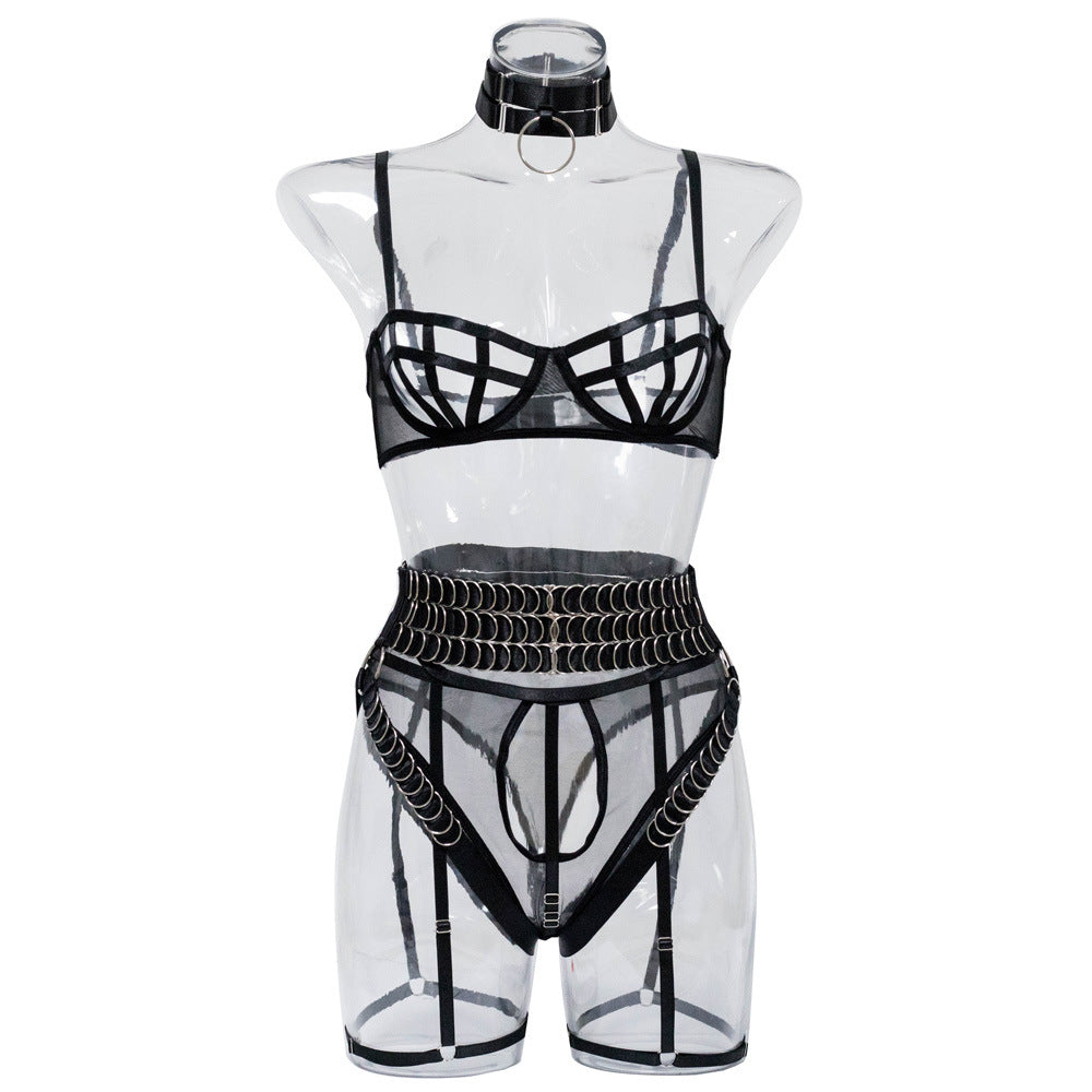 Miscellaneous lace-up cutout seductive sexy lingerie body shaping suit