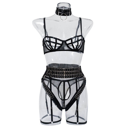 Miscellaneous lace-up cutout seductive sexy lingerie body shaping suit
