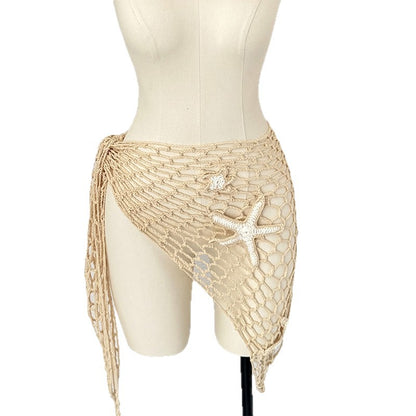 CYB starfish hand crocheting beach triangle shawl fishnet sunscreen beach towel