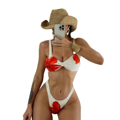 (4 days ready to ship) SY 2026 polyester printed two-piece suit bikini