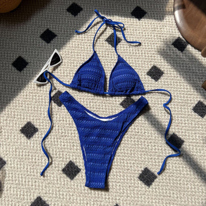 (4 days ready to ship) SY sweet drawstring strap split swimsuit bikini