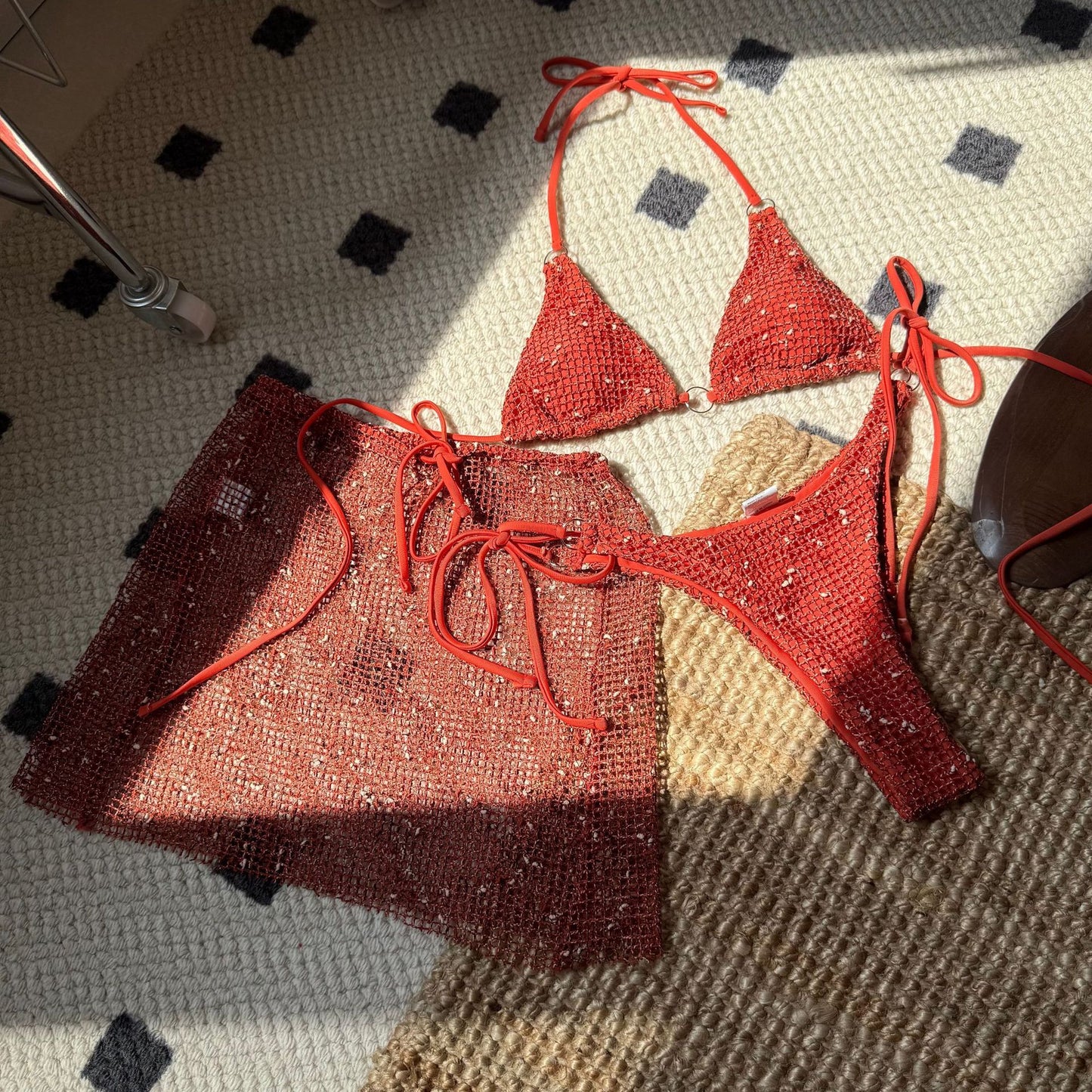 (4 days ready to ship) SY Special mesh three piece swimsuit banded bikini