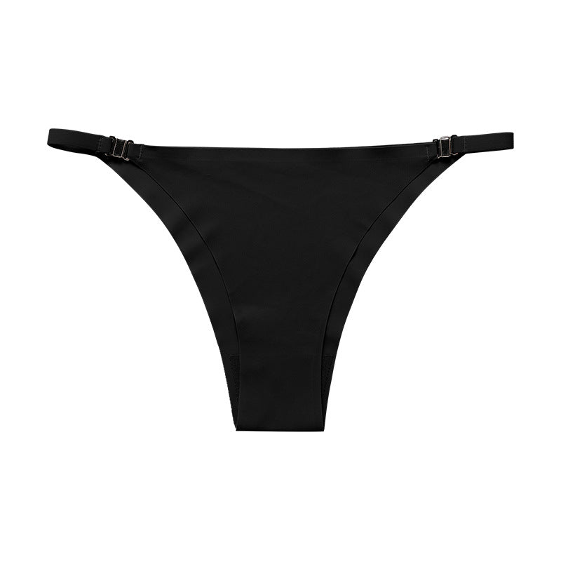 Metal buckle free strap seamless ice silk underwear plus size cotton crotch sports briefs