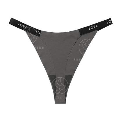 Letter printing grinding traceless plus size cotton crotch less underwear T-shaped panties T-back