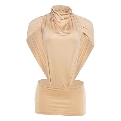 SXR 2026 spring and summer sexy half turtleneck jumpsuit sheath dress suit