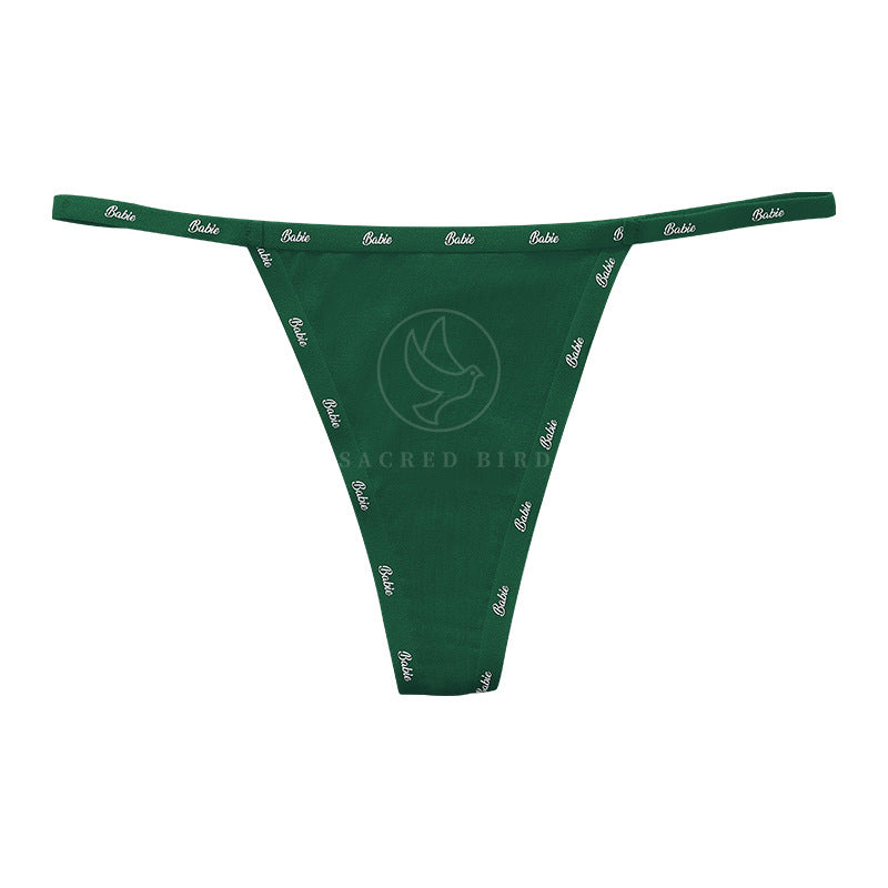 Letter thin stitching seamless Thin Ice Silk quick-drying one piece Large size T-back